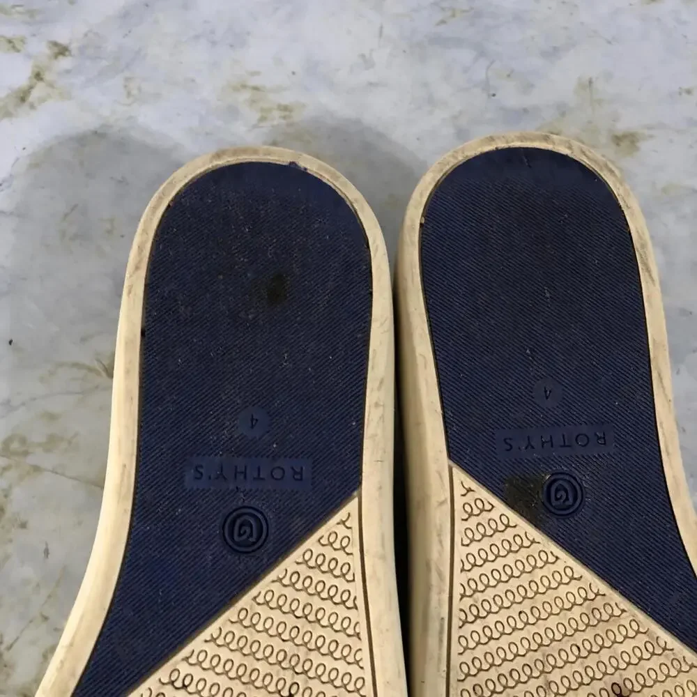 Rothy's The Sneaker Youth Girls Size 4 Shoes Yellow Ivory Orange Floral Low Top - Picture 10 of 15